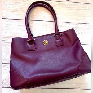 Tory Burch Preowned Burgundy Leather Purse